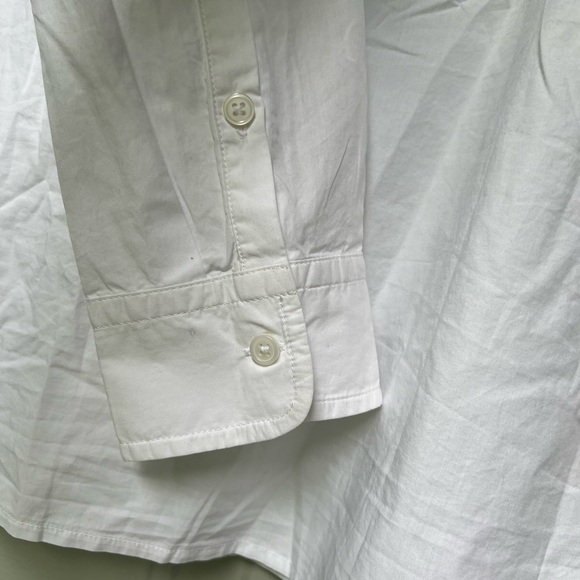 JCrew Ruffle-trim cotton poplin button-up shirt size 18 White - Picture 7 of 14
